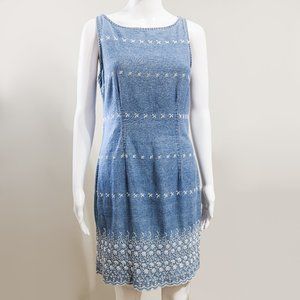 Vintage Eyelet Soft denim Dress Size 7/8